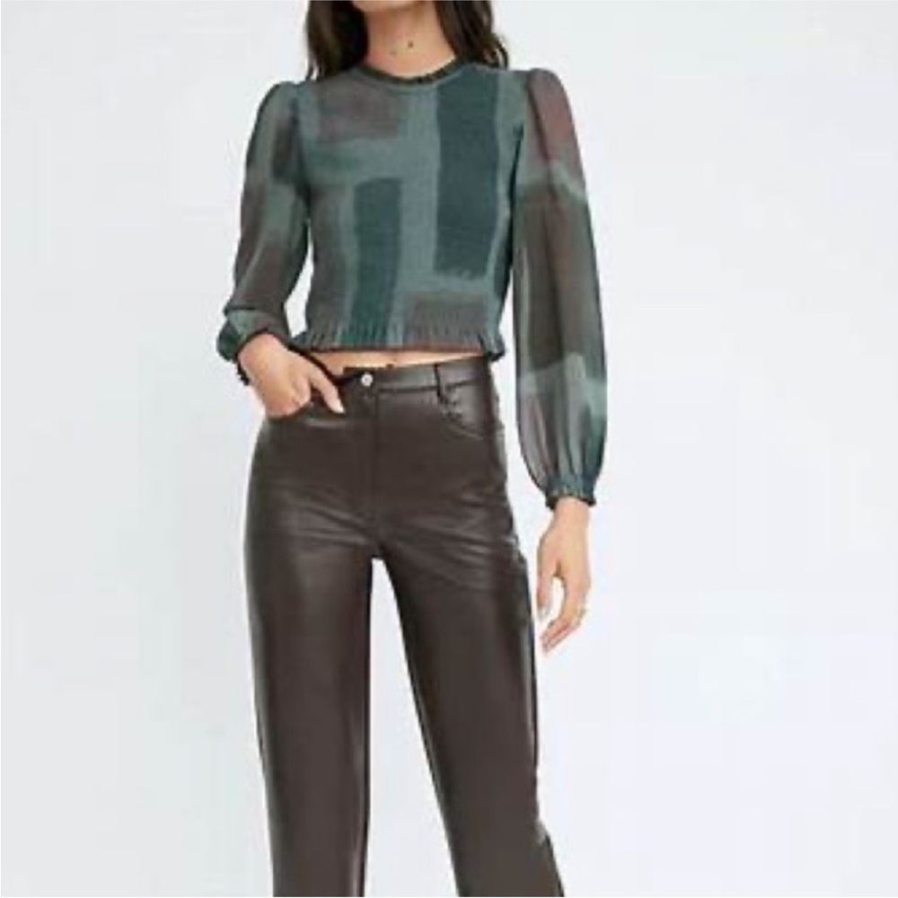 Aritzia - Wilfred Tempest Blouse - Green/Brown Size XL - Picture 3 of 13